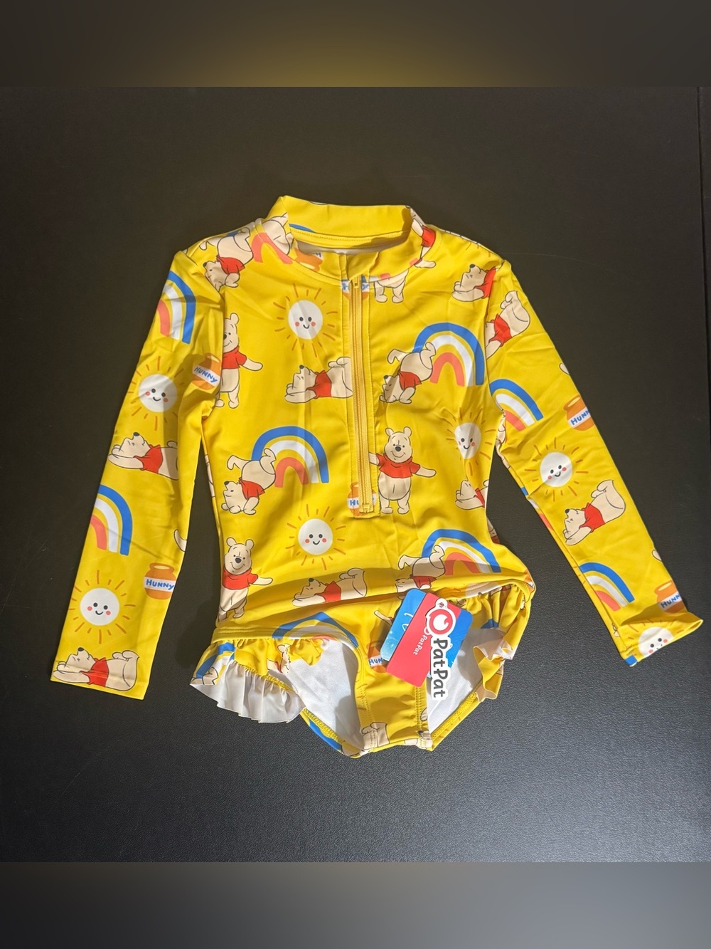 Disney Patpat, Winnie The Pooh, Long Sleeve Girl’s 3Y/4Y, Rashguard Swimsuit.